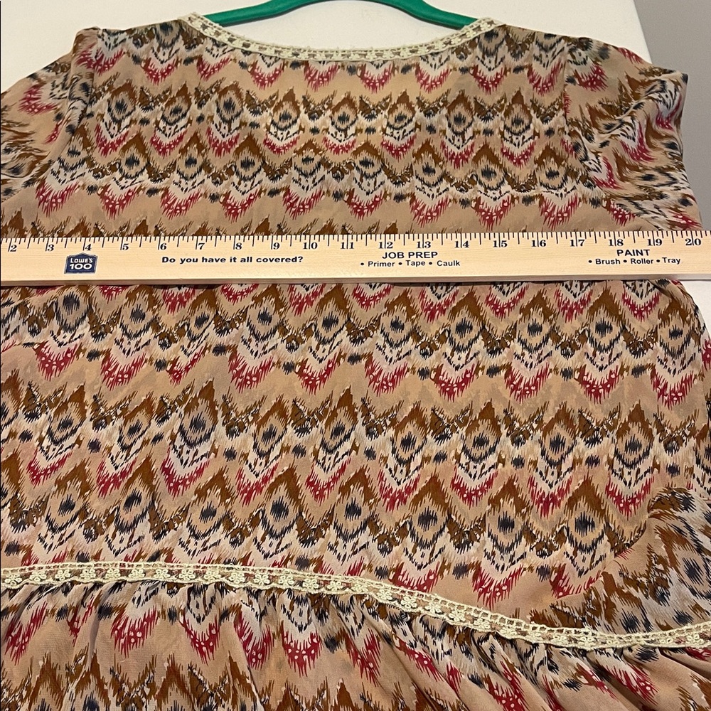 Babydoll Sheer Bell Sleeve Tunic / Beach Cover Up Fairy Boho Garden Flowy Large - Picture 10 of 15